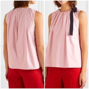 ROKSANDA Pink Poplin Grosgrain Bow Sleeve Blouse, size 12